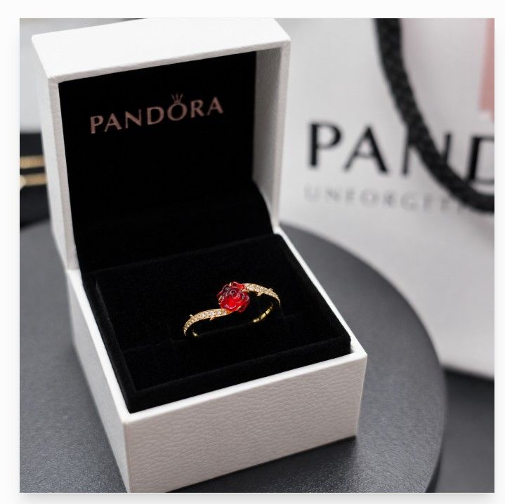 Disney Beauty and the Beast Enchanted Rose Ring 14k gold plating